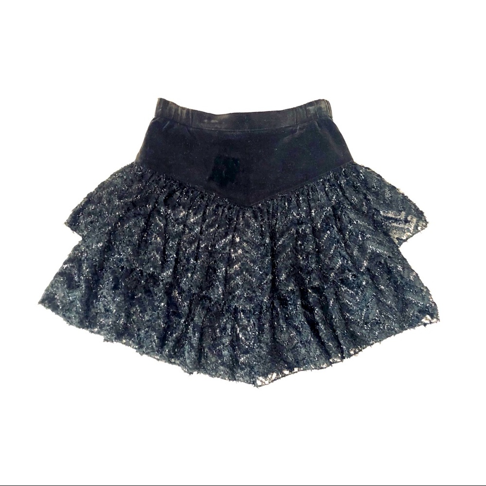 80’s Japanese Velvet Ruffled Mini